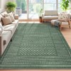 Large Machine Washable Living Room Rug Checkered Waffle Print Rug Non Slip Carpet Soft Non Shedding Low Pile Thin Stain Resistant Throw Rug - 2 of 4