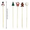 Angel Sar 100-Pack Christmas Cocktail Picks, Bamboo Xmas Themed Skewers for Appetizers, Fruit, Desserts, Charcuterie Boards, Holiday Party Decor - 3 of 4