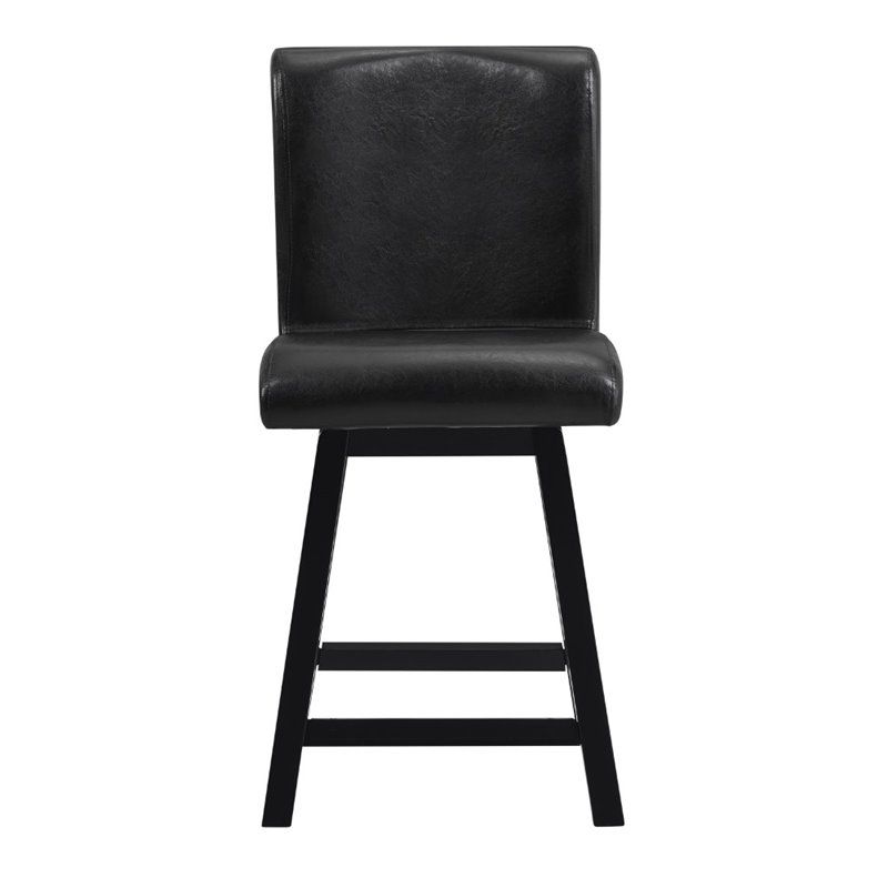 Hillshaw 24" Faux Leather Counter Stool in Dark Brown (Set of 2) - Lexicon, 3 of 7