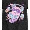 Girls' - Instant Message - Kawaii Raccoon Gamer with Boba Tea Fitted Short Sleeve Graphic T-Shirt - 2 of 4