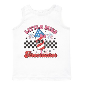 The Juniper Shop Little Miss Firecracker Checkered Toddler Tank - 1 of 4