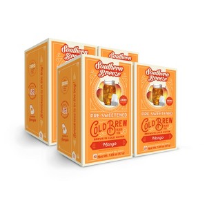 Southern Breeze Cold Brew Sweet Tea Mango Iced Tea with 20 Individually Wrapped Tea Bags, Pack of 4 - 1 of 4