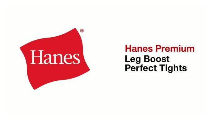 Hanes Premium Women's Perfect Leg Boost Cellulite Smoothing Tights, 2 of 5, play video