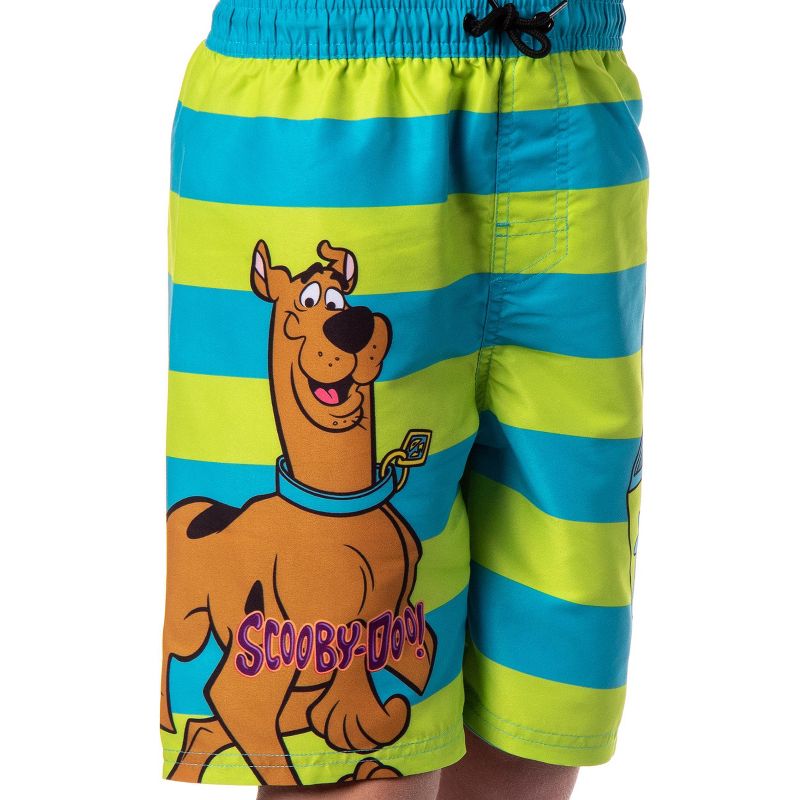 Scooby-Doo Mystery Machine Boys' Swimming Trunks Shorts Elastic Waistband Green, 4 of 6