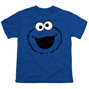 Sesame Street Cookie Monster Full Face Kids T Shirt For Youth  Royal  X Small - 1 of 4