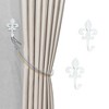 Unique Bargains Curtain Holdbacks Flower Hooks Zinc Alloy 3.74"x2.36" 1 Pair - 2 of 4