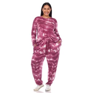 Plus Size 2 Piece Lounge Set - White Mark - 1 of 4