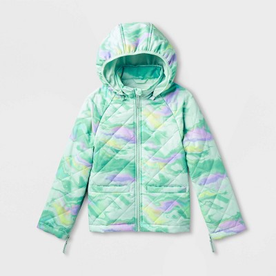 Boys' Solid Quilted Jacket - All In Motion™ Olive Green XS