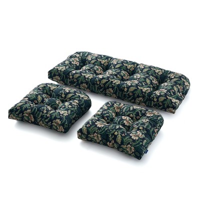 Outdoor Chair Cushions,3 Piece Loveseat Outdoor Cushions Set,Tufted/Wicker Patio Cushion for Patio Furniture All Weather,44“x19 x5,Floral