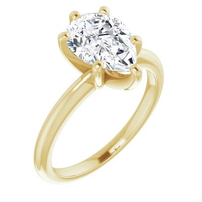 Pompeii3 2Ct Pear Moissanite Solitaire Engagement Ring 14k White Yellow or Rose Gold