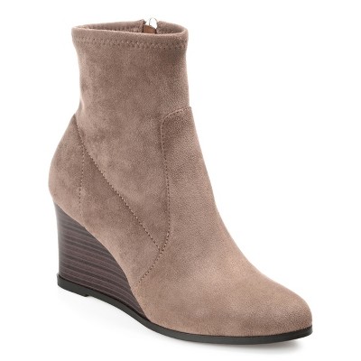 Journee Collection Women's Hepburn Inside Zip Wedge Booties