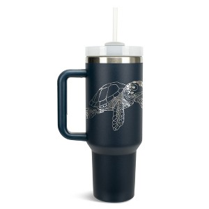 Elanze Designs Sea Turtle Ocean Life Animal 40 oz. Stainless Steel, Large Water Bottle Coffee Mug, Spill & Leak Resistant, Thermal Travel Tumbler with - 1 of 1