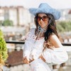 Zodaca Womens Cowboy Hat - Cute, Fluffy, Sparkly Cowgirl Hat with Feathers for Halloween, Birthday, Bachelorette Party (Blue) - 3 of 4