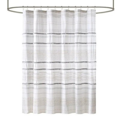 LunaLulinlk Cotton Printed Shower Curtain with Trims