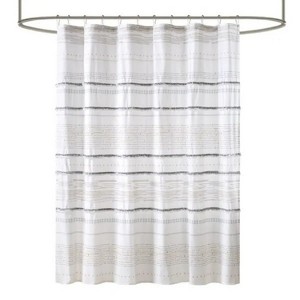 LunaLulinlk Cotton Printed Shower Curtain with Trims - 1 of 4