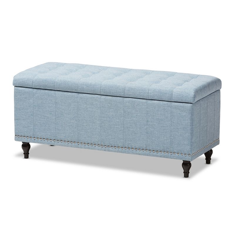 Kaylee Modern Classic Fabric Upholstered Button - Tufting Storage Ottoman Bench - Baxton Studio, 1 of 10