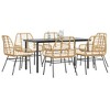 vidaXL Outdoor Dining Set Brown, Cream White - 2 of 4