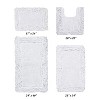 Shaggy Border Collection 4-Piece Bath Rug Set 100% Cotton Tufted Weave Ruffle Border Pattern Bathroom Rug for Machine Washable Bathmat - 2 of 4