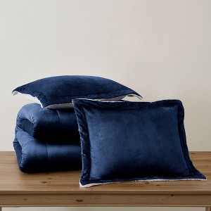 Swift Home | Reversible Micromink and Faux Shearling 3-Piece Fall/Winter Comforter Set - 1 of 4