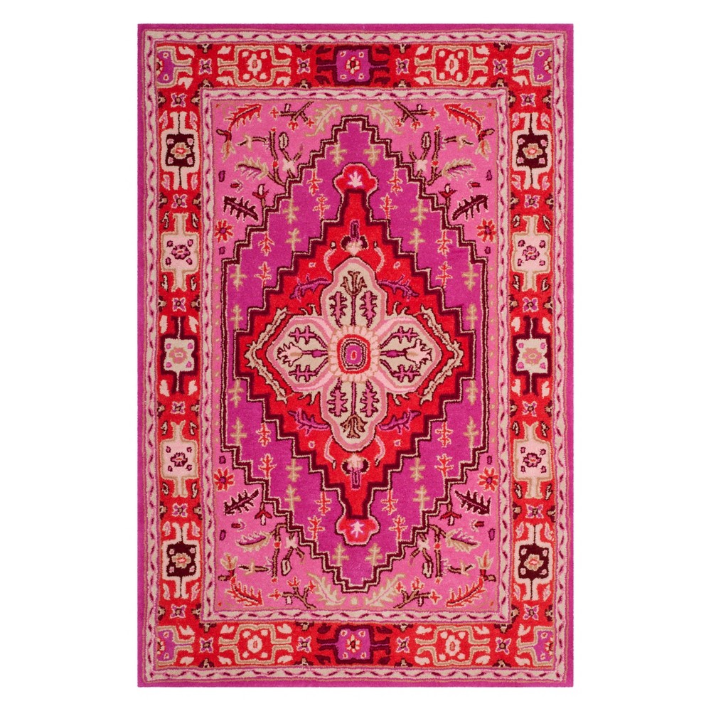 3'x5' Medallion Accent Rug Red/Pink - Safavieh