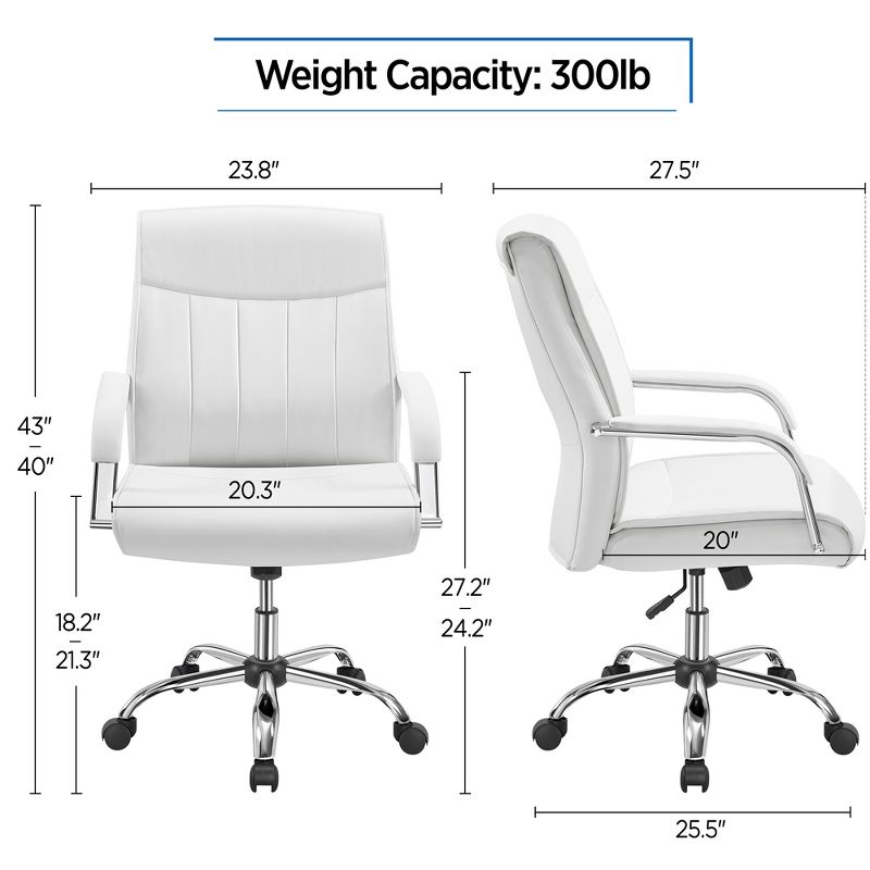Yaheetech Office Chair Big and Tall Desk Chair Padded Armrests, 3 of 10