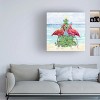 Canvas Wall Art - Jean Plout 'Coastal Christmas Flamingos A' Wall Art for Living Room, Bedroom, or Office Décor by Trademark Fine Art - 24 x 24 Inches - 3 of 4