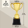 Blue Panda 3 Pack 7 Inch Gold Plastic Trophies for Kids, Award Trophy Cup Set for Sports Tournaments, Competitions - 4 of 4