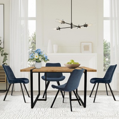 5pcs Dining Table Set, Large Size Dining Table Set with 4 Upholstered Armless Dining Chairs for 4, Dining Room Furniture - Maison Boucle
