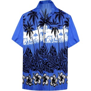 LA LEELA Men's Hawaiian Shirts Short Sleeve Button Down Shirt Mens Hawaii Shirts Boho Holiday Casual Summer Beach Shirts for Men Funny - 1 of 4