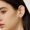 Fashion Rectangle Hoop Earrings for Women Daily Minimalist and Hypoallergenic - 4 of 4