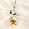Ross-Simons Multicolored Amber Cat Pendant Necklace in Sterling Silver - 3 of 4
