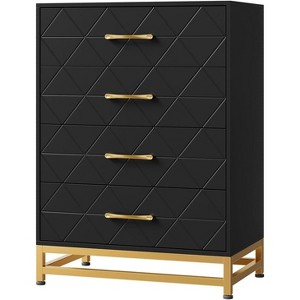 Chest of Drawers with Drawers, Narrow Chest of Drawers, Small Cabinet, Bedside Table with Handles and Tilt Protection, Drawer Cabinet for Hallway - 1 of 4