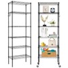 SEVOBAL Utility Storage Shelves Carbon Steel Storage Rack with Wheels for Garage Basement and Kitchen, Black, 22.04"*12.2"*8.07" - 2 of 4