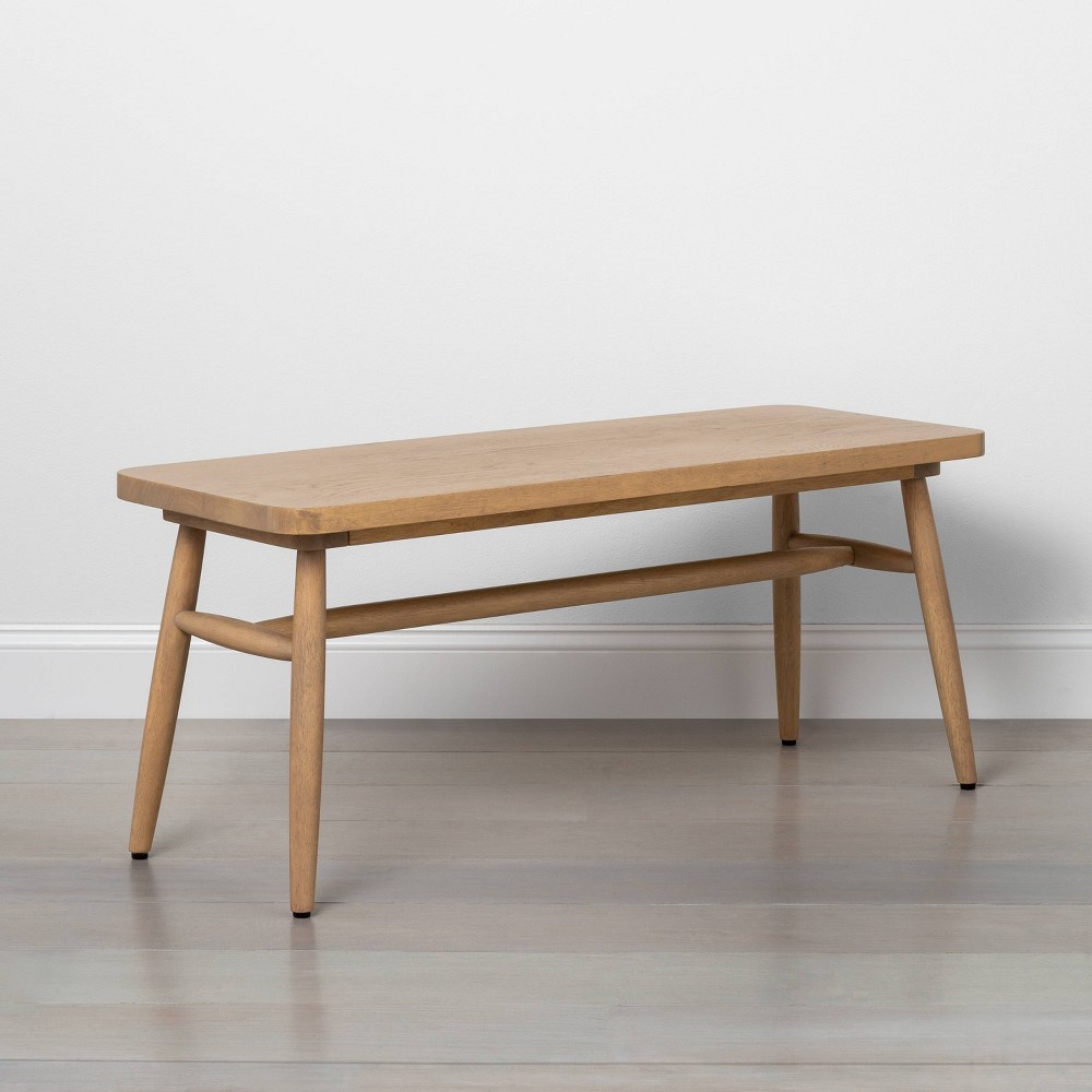 Shaker Wooden Dining Bench - Natural - Hearth & Hand&trade; with Magnolia: Entryway Seating, Tapered Legs