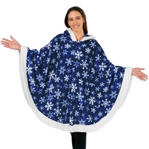 PAVILIA Angel Wrap Hooded Blanket for Women Adult, Wearable Cozy Wrap Throw Fleece Shawl Cape - 1 of 4