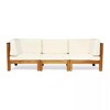 Christopher Knight Home Sandy 6 piece Outdoor Acacia Wood Sectional Seating Set with Water-Resistant Cushions - 4 of 4