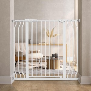 BalanceFrom Walk Thru Safety Gate for Baby and Pets, Doorways, Stairways, Hallways, Fits 29.1-43.3 Inch Openings, 36 Inch Height, White - 1 of 4