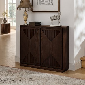 Bella Depot  39'' Modern V-shape Storage Cabinet, Narrow Side Cabinet for Living Room Entryway Hallway Kitchen - 1 of 4