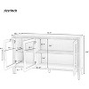 Modern Freestanding Storage Cabinet with Adjustable Shelf, U-Shaped Accent Console Table for Living Room, Black Display Sideboard Organizer - 2 of 4