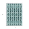 Teal Blue Aqua And Charcoal Moroccan Washable Indoor Outdoor Area Rug - 3 of 4