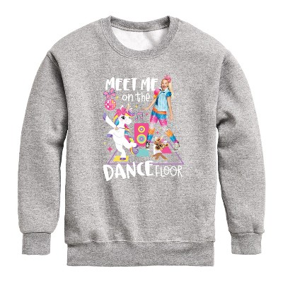 JoJo Siwa Meet Me On The Dance Floor Graphic Long Sleeve Fleece Sweatshirt - Athletic Heather - 4T