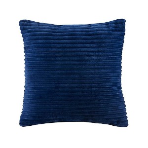 Williams Corduroy Plush Square Pillow Navy, Blue