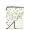 Hudson Baby Infant Boy Cotton Hooded Towel and Washcloth, Forest Animals, One Size - 2 of 2