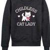 Women's - Instant Message - Childless Cat Lady Kitten Lightweight French Terry Wide Neck Long Sleeve Graphic Shirt - 2 of 4