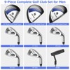 Costway 9 PCS Men's Complete Golf Club Set Right Handed with 460cc Alloy Driver Irons Gray/Navy - 3 of 4