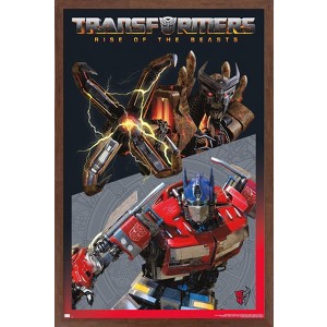Trends International Transformers: Rise of the Beasts - Optimus Prime vs. Scourge Framed Wall Poster Prints - 1 of 4