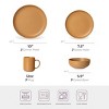 SEVOBAL 12-Piece Stoneware Dinnerware Set with Mug Microwave Dishwasher Friendly Stackable Matte Glaze Plates Bowls Service for 3, Orange, - 3 of 4