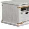 Royal Hampton Farmhouse Coffee Table, Barn Door Storage, Gold, White 48 Inch - 4 of 4