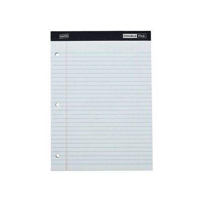 Staples Double Pad Notepads 8.5x11.75 White 100 Sh/Pd 6 Pd/Pk TR57350/35717