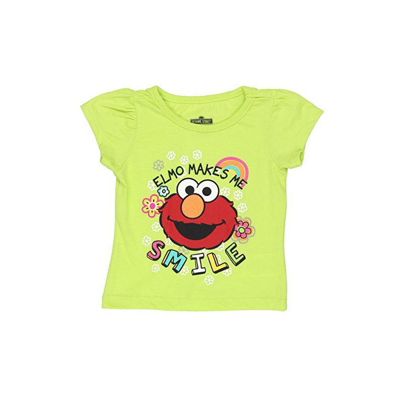 Sesame Street Girl's Elmo Short Sleeve Graphic Tee Shirt, 1 of 3